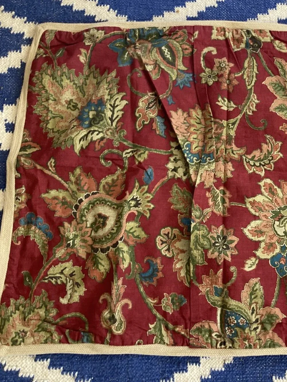 2 Pc Set Chaps Ralph Lauren Annabelle Standard Pillow Shams Red Jacobean Floral
